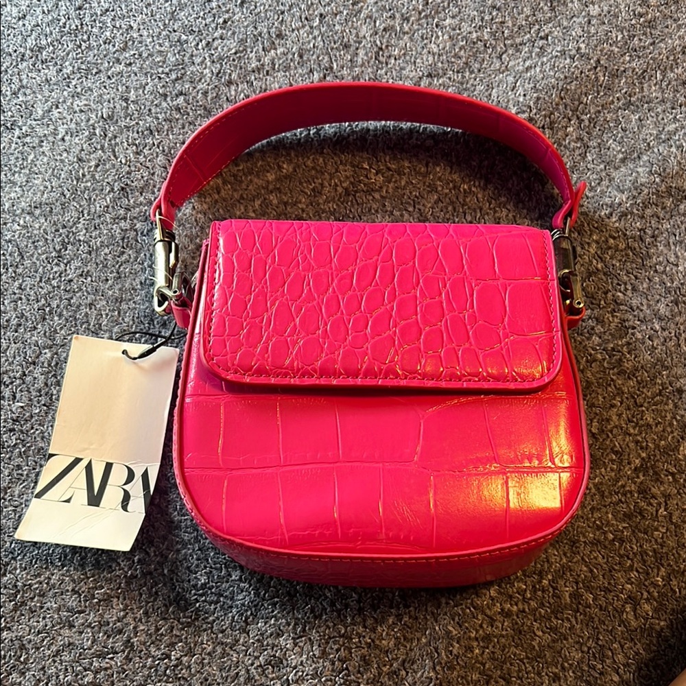 Zara Pink Crossbody Bag Modern Minimalist Design
